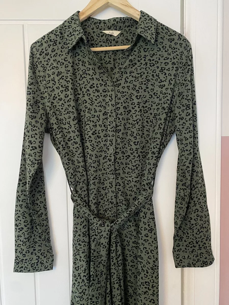 Khaki animal print shirt clearance dress