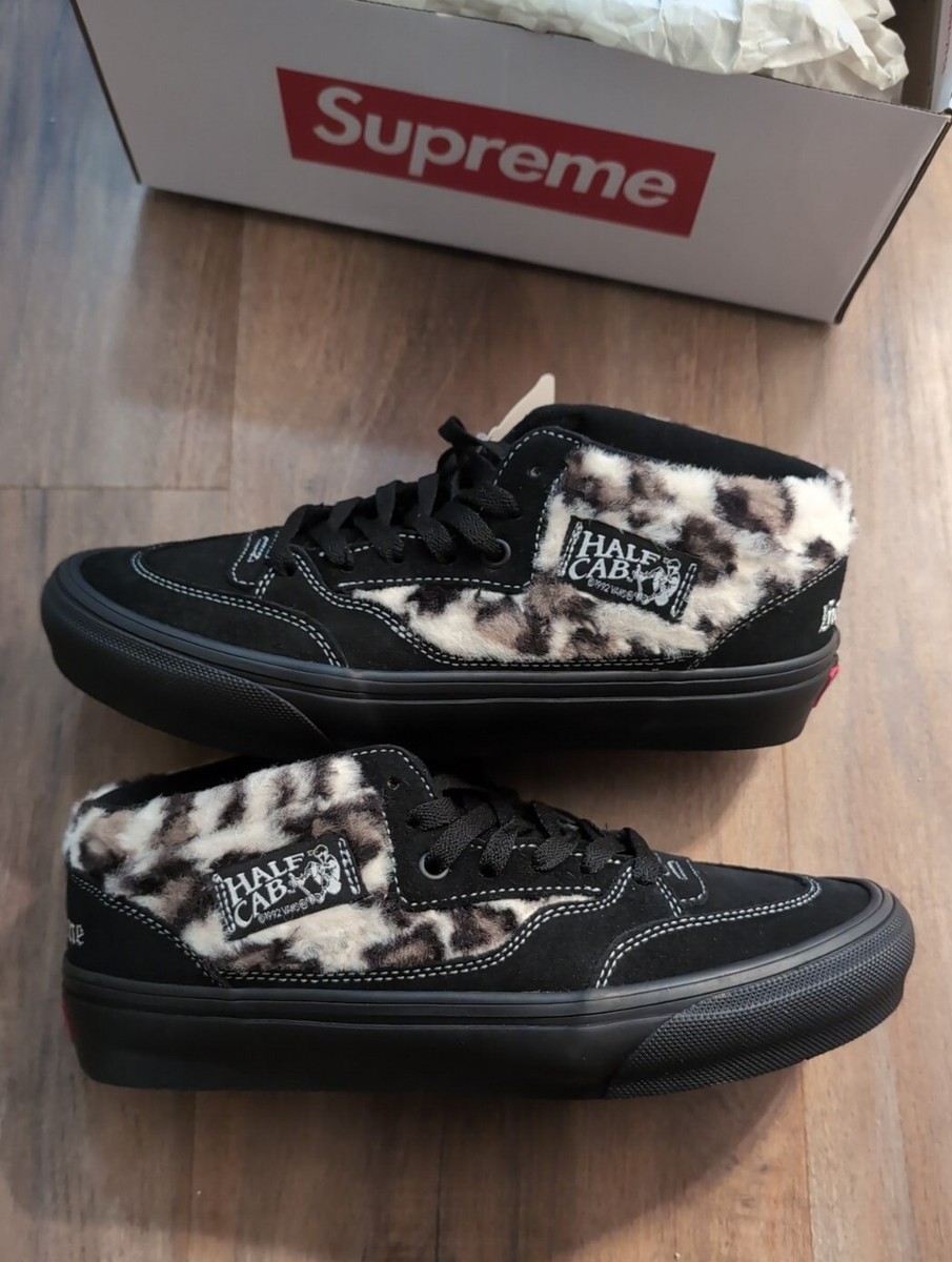 VN0A5KYABMA Supreme Vans Skate Leopard Half Cab 92 Black (Men