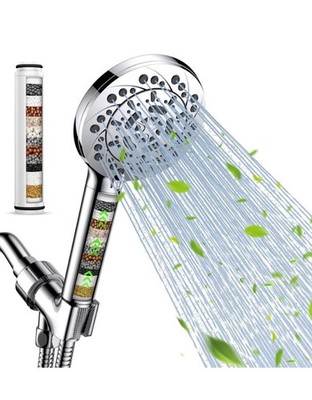 Vatex Filtered Shower Head with Handheld, High Pressure 5 Spray Modes