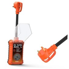 30 Amp RV Surge Protector 14,000J with Smart LED Display Real-Time Orange