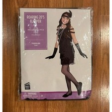 Roaring 20's Flapper Costume Black Dress Headband Size Small 4-6 NEW 
