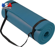 71X24 Inches Extra Thick Yoga Mat 1-Inch High-Density Foam   Roll-Up Exercise Pa
