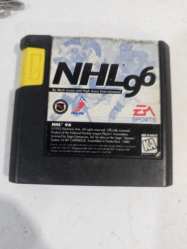 Vintage EA Sports NHL 96 Hockey Sega GENESIS Video Game Cartridge 1996