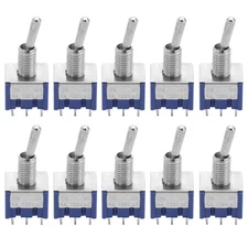 Waziaqoc 10PCS Mini Toggle Switch, DPDT 6 Pin 2 Position ON/ON 6 