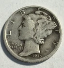 1935 D Mercury Silver Dime Fine Details