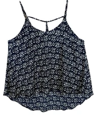 Sienna Sky Trapeze Tank Top Racer Back Strap Black White Hi Low Hem Women’s Sz-L