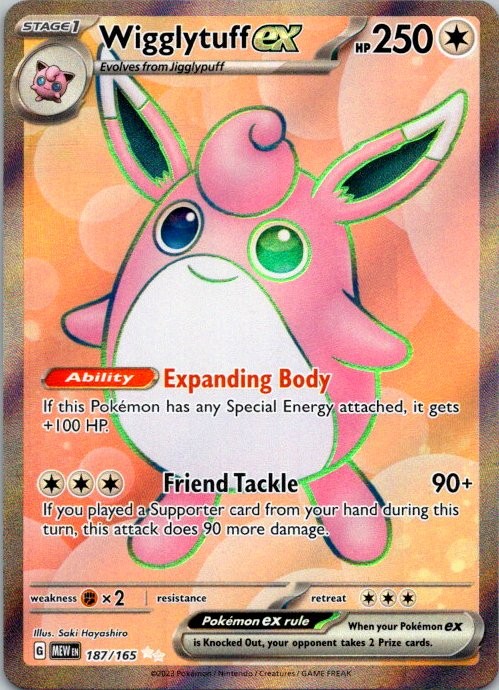 Wigglytuff ex Holo Ultra Rare SV: Scarlet & Violet 151 187/165 NM