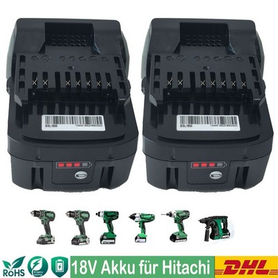2X Akku Für Hitachi 18V BSL1815X BSL1830 BSL1850 BSL1860 330068 339782 5.0AH LED