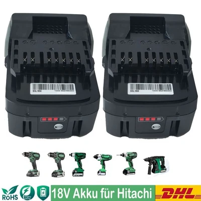 POWER WINGS 2X Akku Für Hitachi 18V BSL1815X BSL1830 BSL1850 BSL1860 330068 339782 5.0AH LED