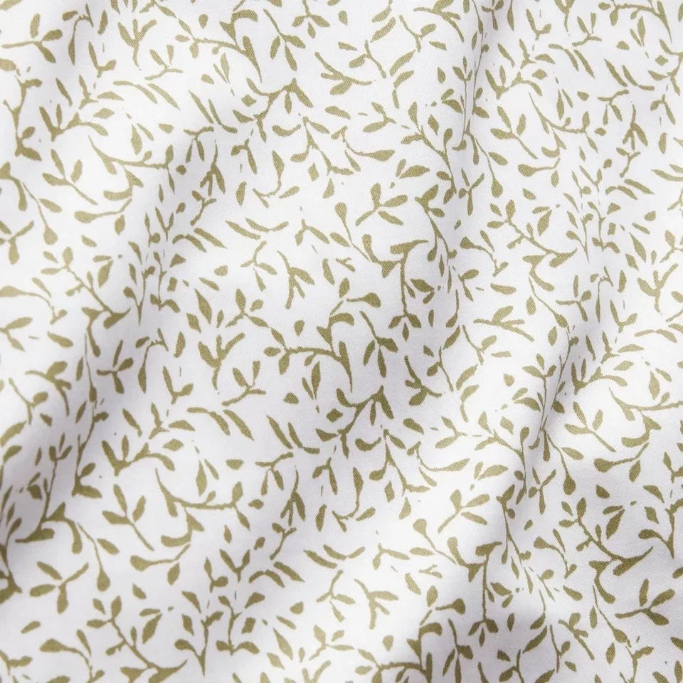 Threshold Queen Size 100% Cotton Sateen Olive Green Vine Print 4 Piece Sheet Set - Image 4 of 4