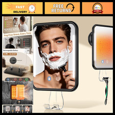 Fogless Heated Shower Mirror with Light - Anti-Fog Shaving Mirror for Men 2026