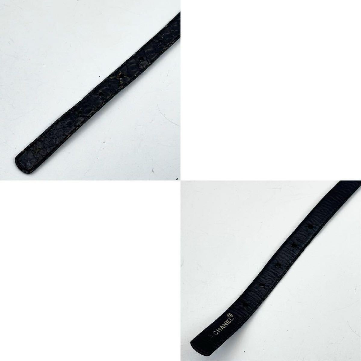 CHANEL   Coco Mark Belt Octagon Black Python Logo… - image 7