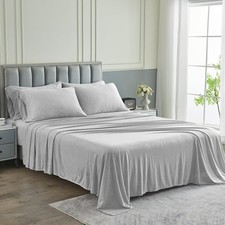 Bed Sheets - King Sheet Set 6-Piece, Heather Light Grey - Hotel Luxury 1800...
