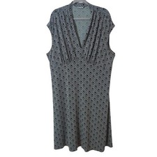 London Times Plus Size Blue and Brown Print Dress Size 22W Wedding Guest Dress