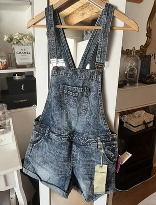 ♡ *MIM* Combishort En Jean Denim Bleu À Bretelles T38 Neuve ♡ - Photo 1/3