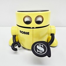 Vtg Radio Shack Robie The Robot Banker Electronic Coin Bank Tandy Yellow WORKING
