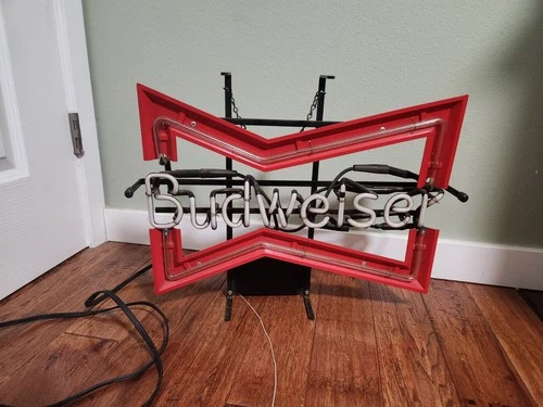 Vintage Bowtie Budweiser Neon 20 Inch Sign Not Working