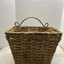 Wicker Hanging Storage Baskets,Hanging Wall Baskets, w/pouch