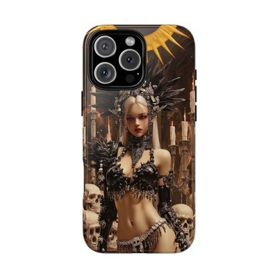 Phone Ink - iPhone | Galaxy | Pixel Case - Aztec Girl Obsidian Skulls