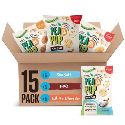 Veggie Chips   Plant-Based, Healthy Veggie Crisps with Pea, 1 oz Bags (15-Pack)