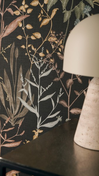 Vliestapete Blumen BläTter Tropisch Floral Schwarz GrüN Braun 79009-4 (5,24€/1Qm-image