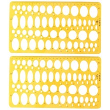 2 Count Ellipse Measuring Rulers Drawing Templates Geometric Stencil