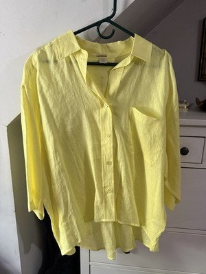 Magaschoni Linen Blouse In Canary Yellow NWOT