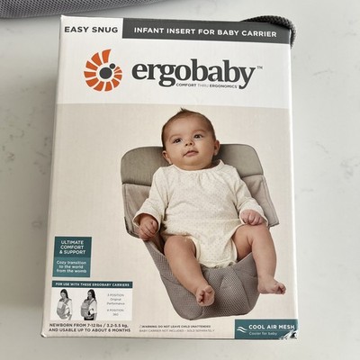 Ergobaby Easy Snug Infant Insert Gray Premium Cotton Newborn from 7-12 lbs NEW 