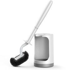 Toilet Bowl Brush Holder Set: Curved Design with Holder for Deep Cleaning Und...