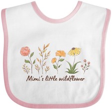 Inktastic Mimi's Little Wildflower Baby Bib Mimi Granddaughter Flower Flowers