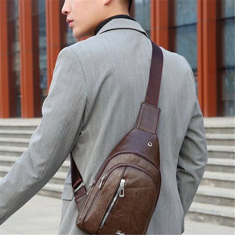 Small Messenger Bag Mens Pu, Small Square Bag Men