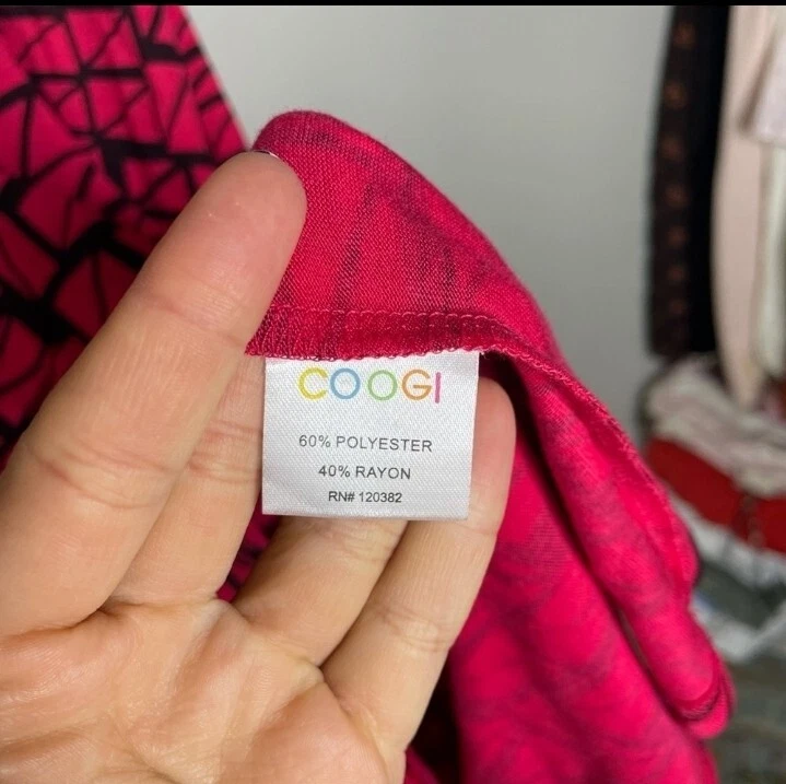 GOOGI MAXI VESTIDO GEOMÉTRICO ROSA Y NEGRO HOMBRO FRÍO MANGAS 3/4 TALLA 3X Foto 3 de 4