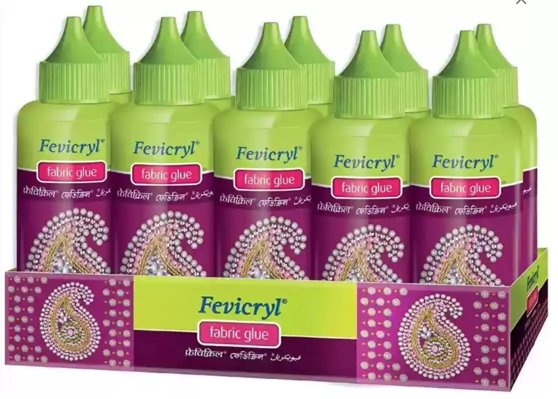 10 Piece FEVICRYL No Stitch Fabric Glue 80g Clear Glue for