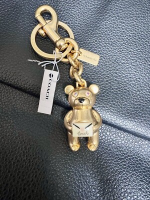 COACH C7750 Valentine's Day 3D Keychain Bear Bag Charm With Love Letter NWT