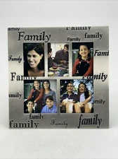 FAMILY Pewter Collage Picture Frame 5 Photos 7.75"x7.75" Frame Size