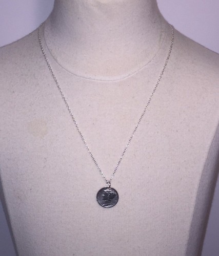 REAL! RANDOM DATE , Mercury Vintage 90% Silver Dime Coin Pendant & Chain. 🎁 - Picture 4 of 7