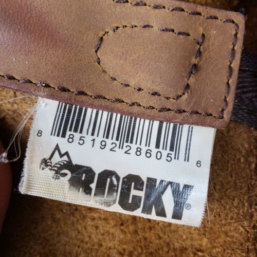 Botas Rocky Hombres Talla 10 Original Ride Roper Cuero Marrón Punta Suave Trabajo Envejecido - Imagen 4 de 15
