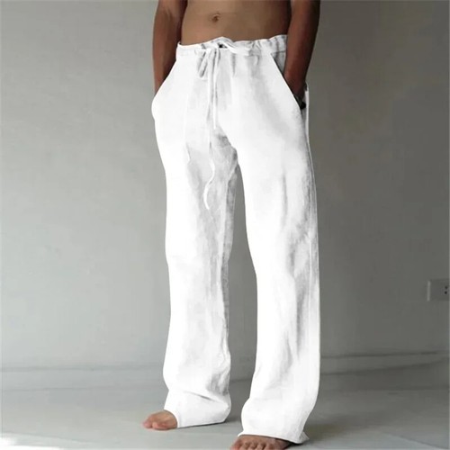 Pantalones cortos informales de algodón y lino para hombre Pantalones cortos transpirables Fitness - Imagen 11 de 31