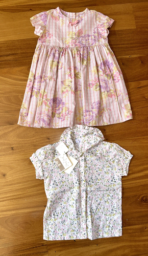 NWT RACHEL RILEY Girl’s Size 5 Floral Cotton Top White Baby Lulu Dress 4T LOT