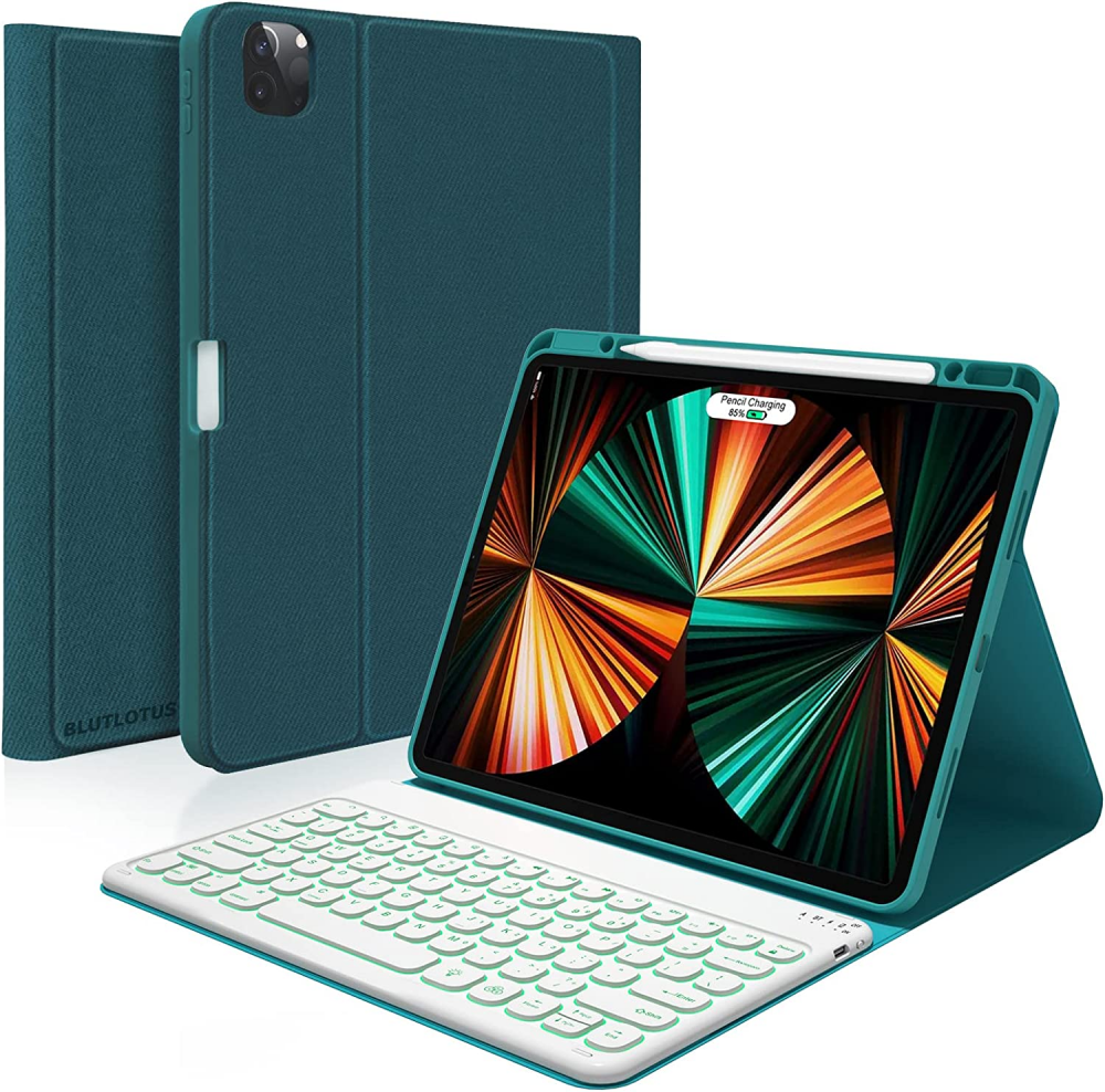 iPad Pro 12.9 Inch Case for 4th & 5th Generation in Teal, Slim Durable Protective Cover for Enhanced Grip and Style-image