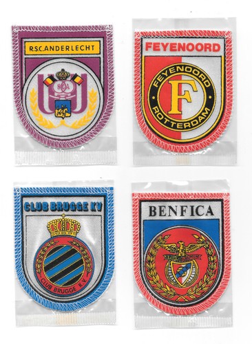 Wappen Stoff Taler Sammelalbum Kutte 1x Auswahl Benfica Feyenoord Anderlecht