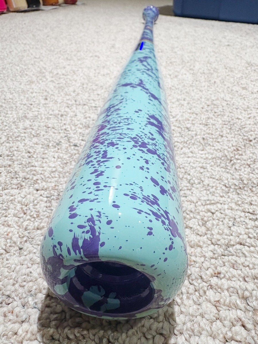 Maple Wood Baseball Bat 33in. Purple / Baby Blue Splat / Baby Blue