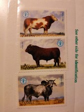 Briefmarken Sambia 1982 (Rinder), MNH, OG