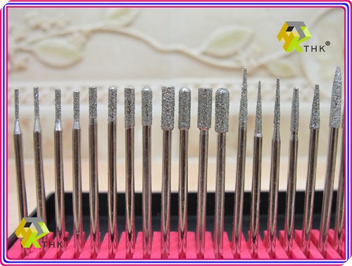30 x Type 1 Diamond rotary manicure nail care burrs burs point file 2.35mm shank - Picture 3 of 6