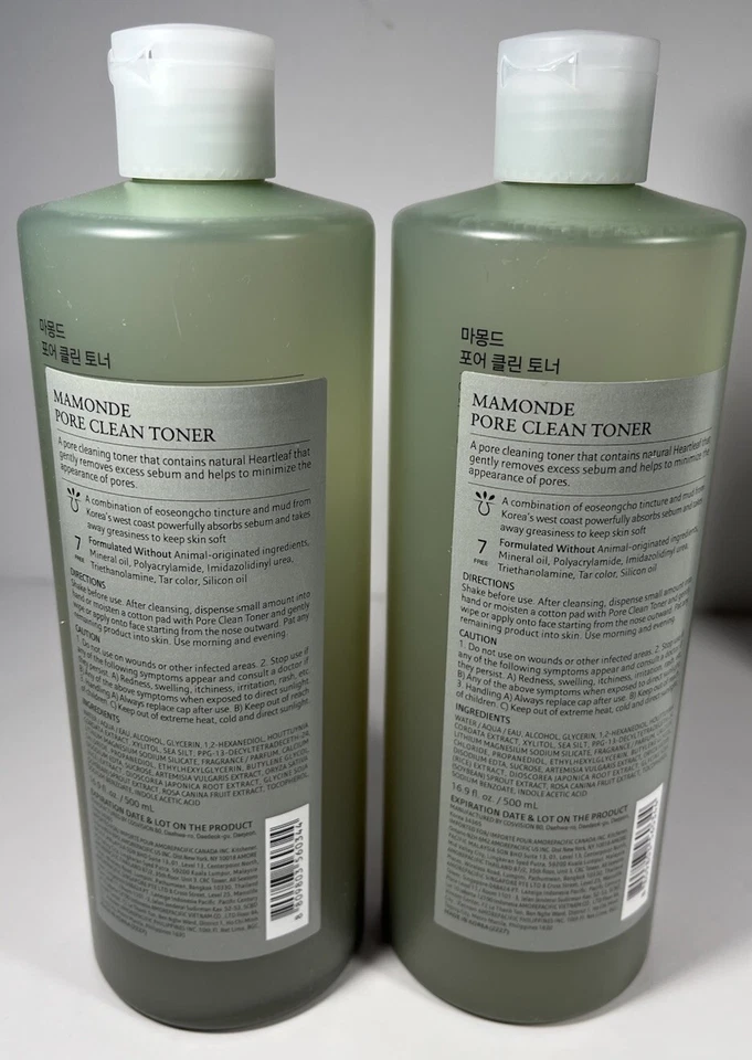 Toner Clean Mamonde Pore Clean Toner Vegano Novo Na Caixa 500 ml X 2 peças (16,9 fl. Oz Z 2) - Imagem 3 de 4
