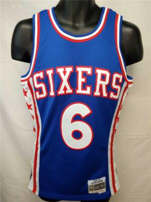 1976-77 Dr J Julius Erving #6 76ers Mens XS X-Small Mitchell