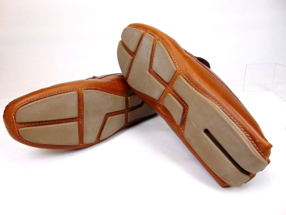LB Evans Alton Mens Slipper Loafer Cognac Brown Leather Size 
