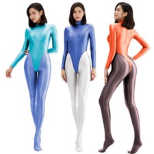 AMORESY Damen Badeanzug Langarm Bodysuit G-string Einteiler Hohe Taille Bademode