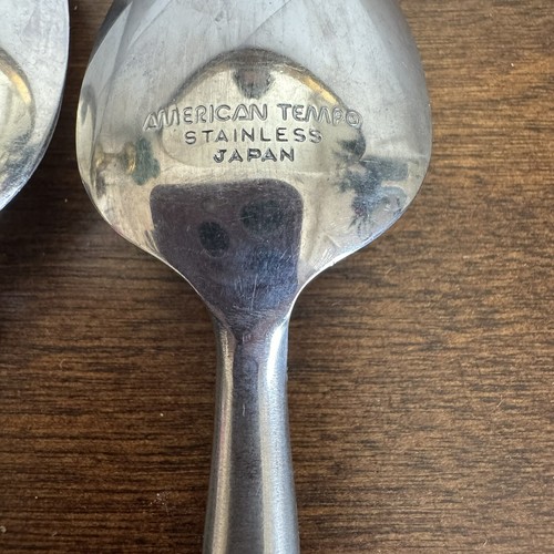 2 CUCCHIAINI DA TAVOLO OVALI 7" ACCIAIO INOX TEMPO MODERNO AMERICANO METÀ SECOLO-GIAPPONE - Foto 2 di 10
