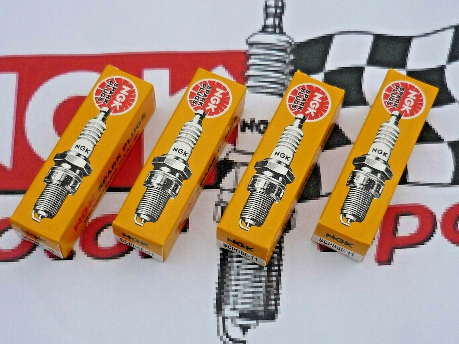 Set of 4 original NGK B7EB 6933 spark plugs NEW in BOX NOS